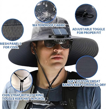 🔥2026 Summer Hot Sale🔥 New Ultralight Solar Fan Sun Hat – Lighter Than a Baseball!⚾(Only 11oz)