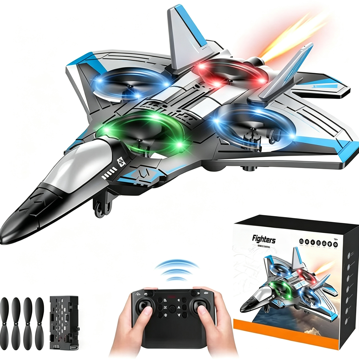✈️Kids RC flying toy, durable EVA foam fighter jet with multiple flying modes