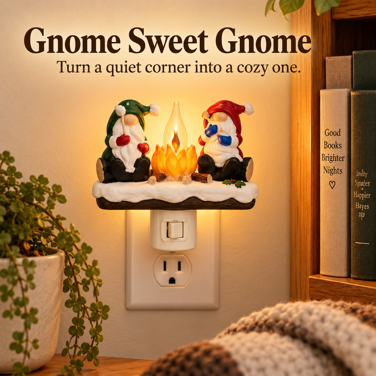 Cozy Campfire Plug-In Night Light in 9 Charming Seasonal Styles