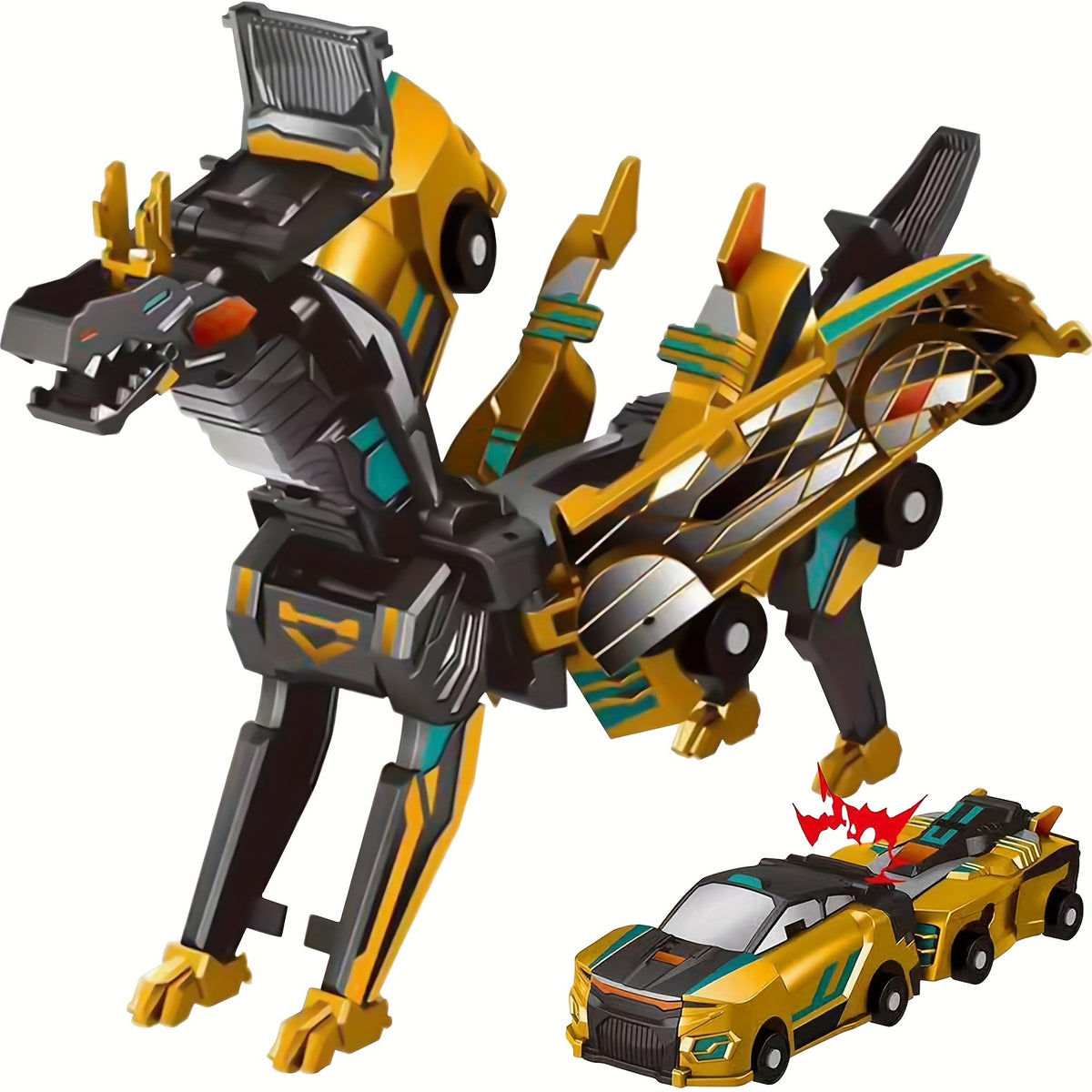 ⛄2-in-1 Transforming Race Car Dinosaur Automatic Transforming Toy