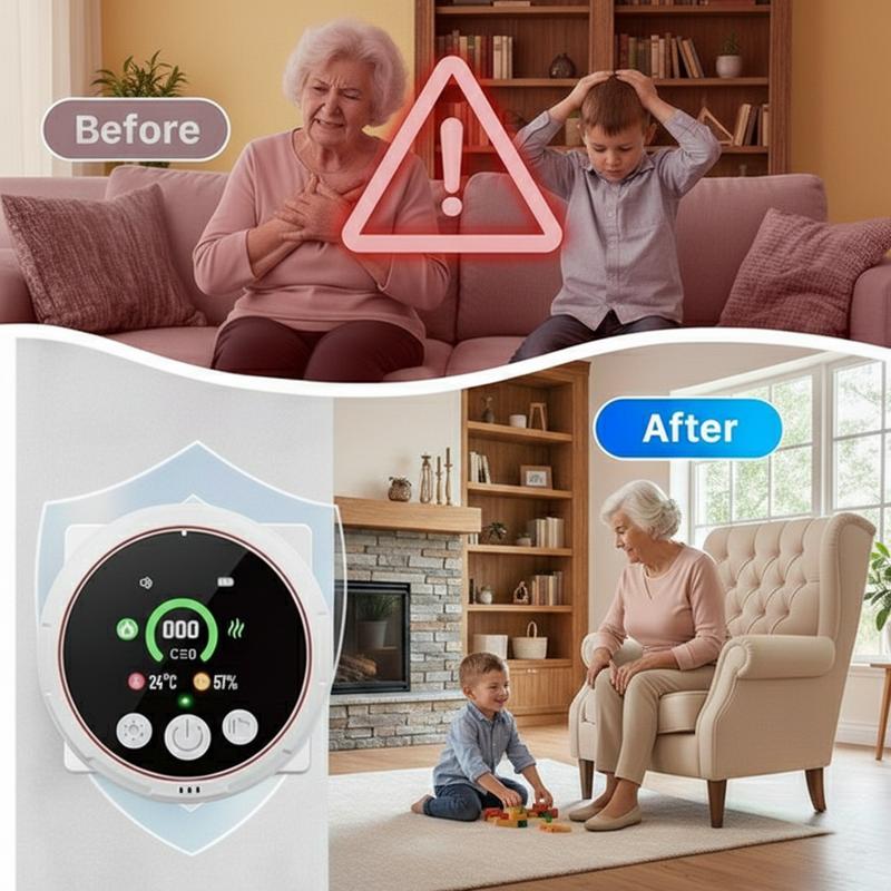 Advanced 5-in-1 Real-Time Precision Carbon Monoxide & Air Quality Monitor