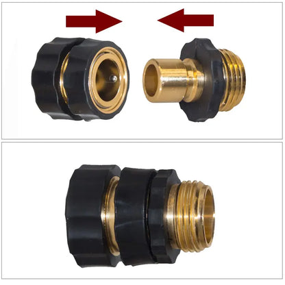 Garden Hose Quick Connector, 3/4 Inch Male and Female Garden Hose Fitting Quick Connector