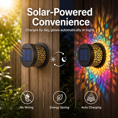 65K+ SOLD!✨Solar Mandala Wall Light | Outdoor Garden Fence Projector Lamp 🪐🌌