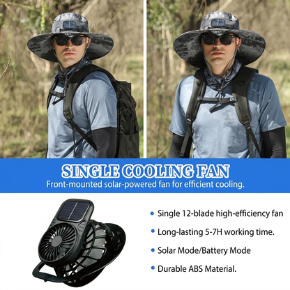 🔥2026 Summer Hot Sale🔥 New Ultralight Solar Fan Sun Hat – Lighter Than a Baseball!⚾(Only 11oz)