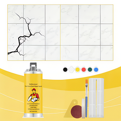 🔥🔧Quick-Drying Tile Repair Glue - Complete Tool Kit for DIY – Fix Cracks Permanently in Minutes!✨