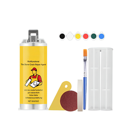 🔥🔧Quick-Drying Tile Repair Glue - Complete Tool Kit for DIY – Fix Cracks Permanently in Minutes!✨