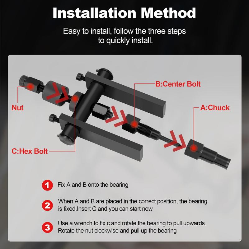 Motorcycle Wheel Inner Bearing Removal Tool Set