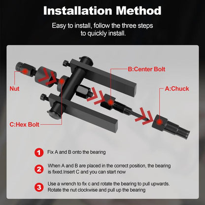 Motorcycle Wheel Inner Bearing Removal Tool Set