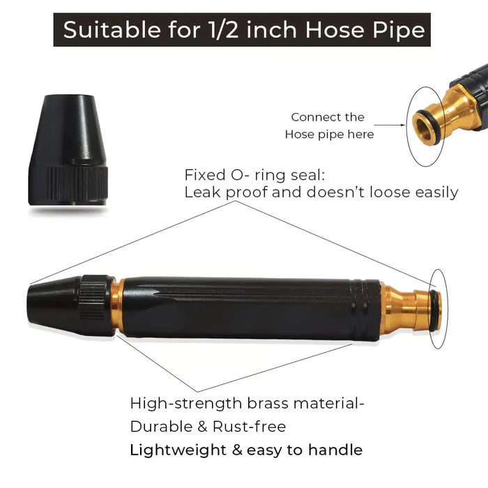 High-Pressure Hose Spray Gun with Brush Attachment