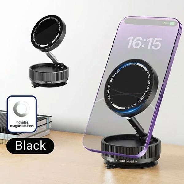 One-Step Lock Magnetic Vacuum Phone Mount