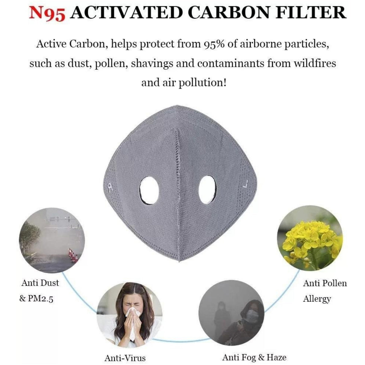🔥LAST DAY 50% OFF -- 💖Reusable Carbon Filter Dust Mask – Built for Active Lifestyles