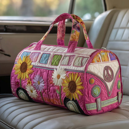 Floral-patterned quilted travel bag