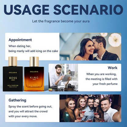 Gentlemen’s Fragrance Set with BOSS MAN Perfume & K.I.N.G. MAN Aroma.