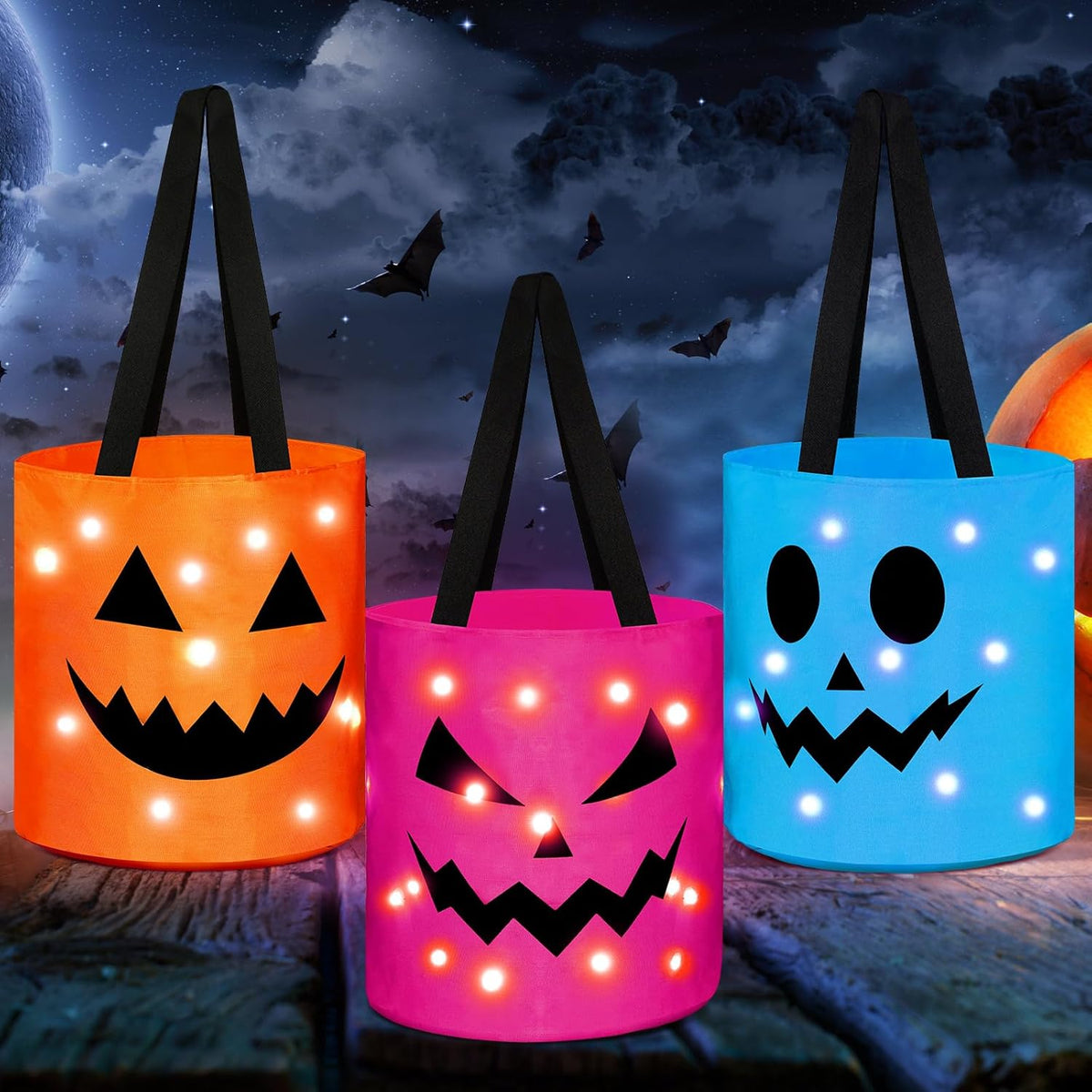 Halloween Candy Bucket With LED Lights