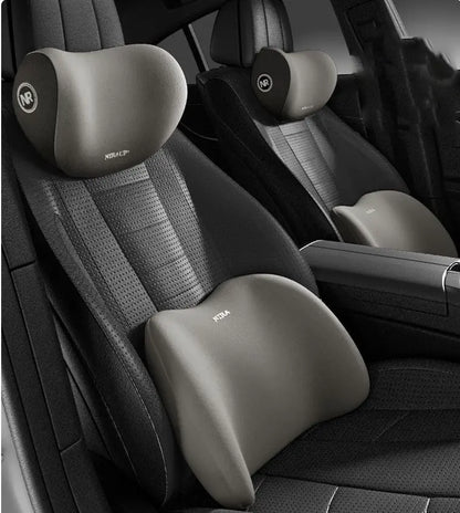 NIRACL Car Driving Car Pillow Set Neck and Waist Black Foam Neck Pillow Memory Lumbar Pillow