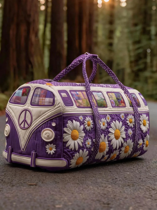 Wanderlust Wheels Quilted Duffle Bag