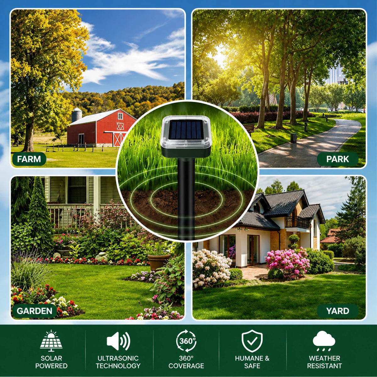 🌸Spring Sale 50% OFF☘️Solar Powered Waterproof Screw Mole Repellent