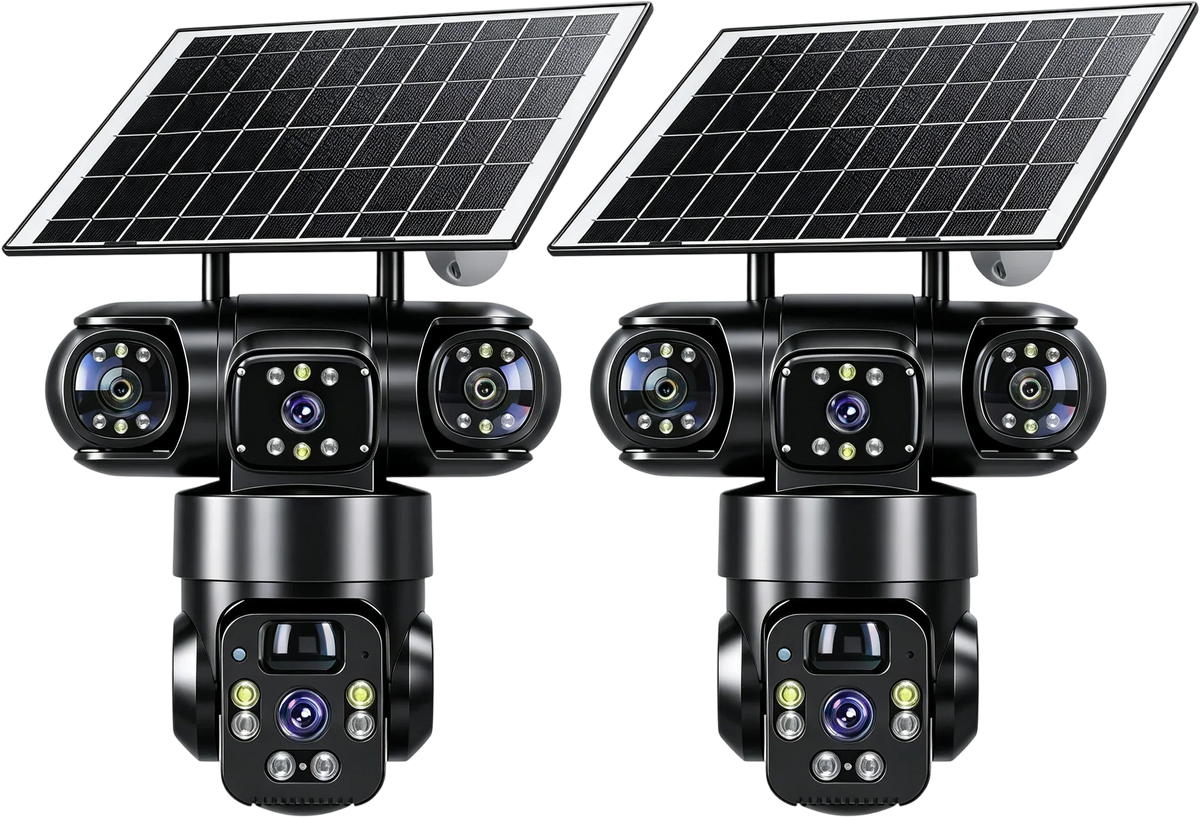 ⏳⏰6K 9MP Outdoor Wi-Fi Security Camera |  3 Lenses, 360° PTZ | IP66 Waterproof, Color Night Vision, Two-Way Audio, Motion Tracking