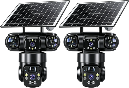 ⏳⏰6K 9MP Outdoor Wi-Fi Security Camera |  3 Lenses, 360° PTZ | IP66 Waterproof, Color Night Vision, Two-Way Audio, Motion Tracking