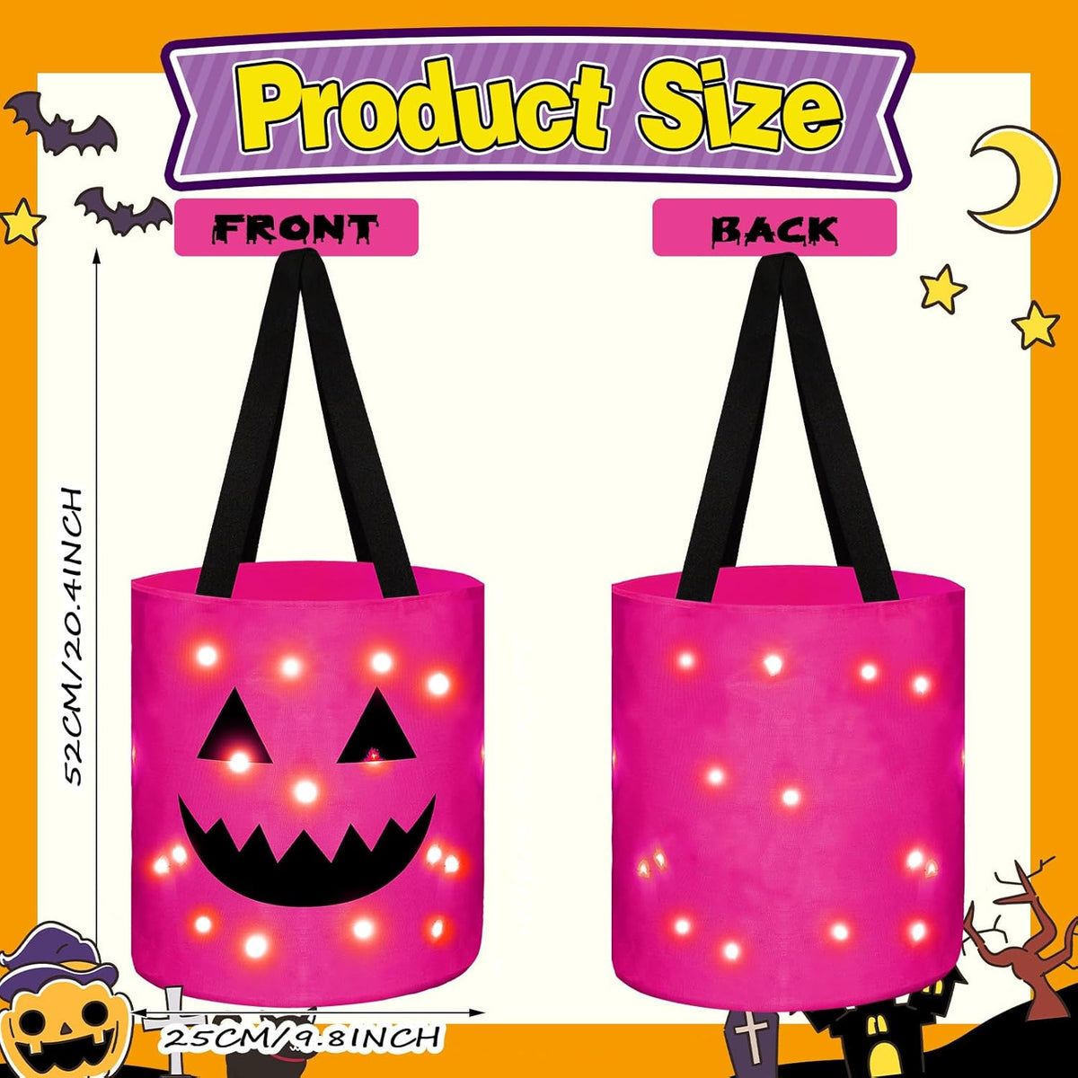 Halloween Candy Bucket With LED Lights