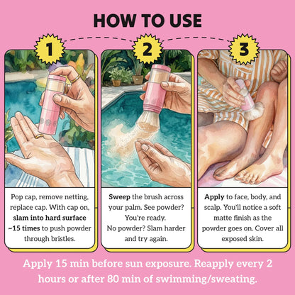 Brush-On SPF 50 Sunscreen | Portable Clean Sun Protection for All Skin Types