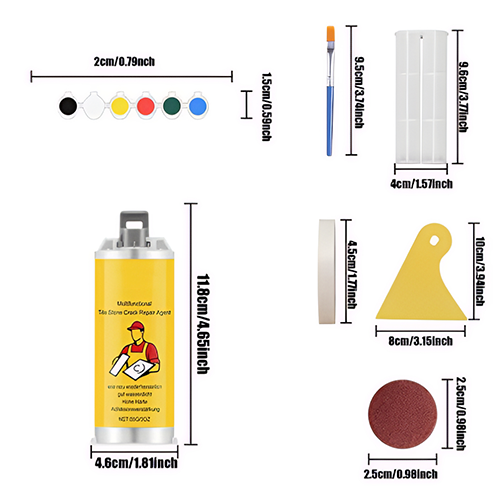 🔥🔧Quick-Drying Tile Repair Glue - Complete Tool Kit for DIY – Fix Cracks Permanently in Minutes!✨