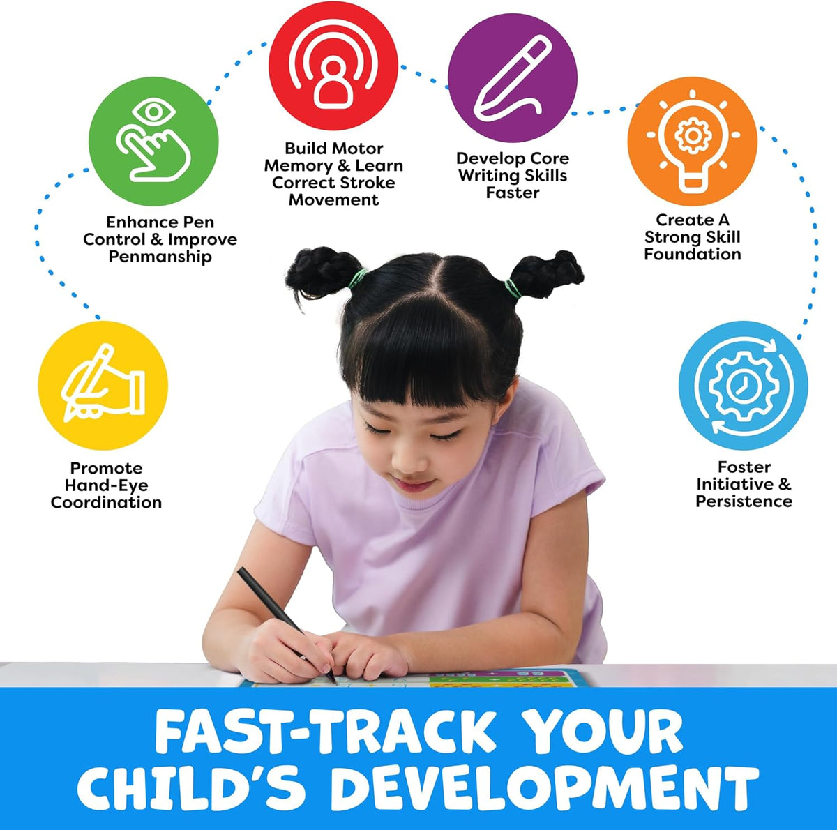 Tiktrove Reusable Grooved Handwriting Workbook for Kids