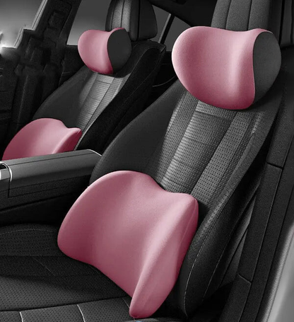 NIRACL Car Driving Car Pillow Set Neck and Waist Black Foam Neck Pillow Memory Lumbar Pillow