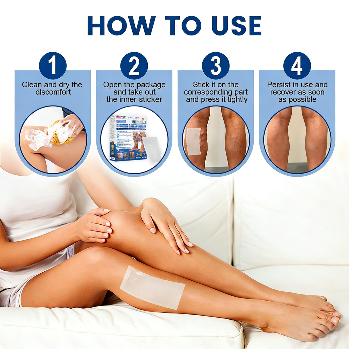Vein ContourMicroneedle Patch with AdvancedDiosmin & Hesperidin Delivery 🌿 7-Day Visible Results for VaricoseVeins