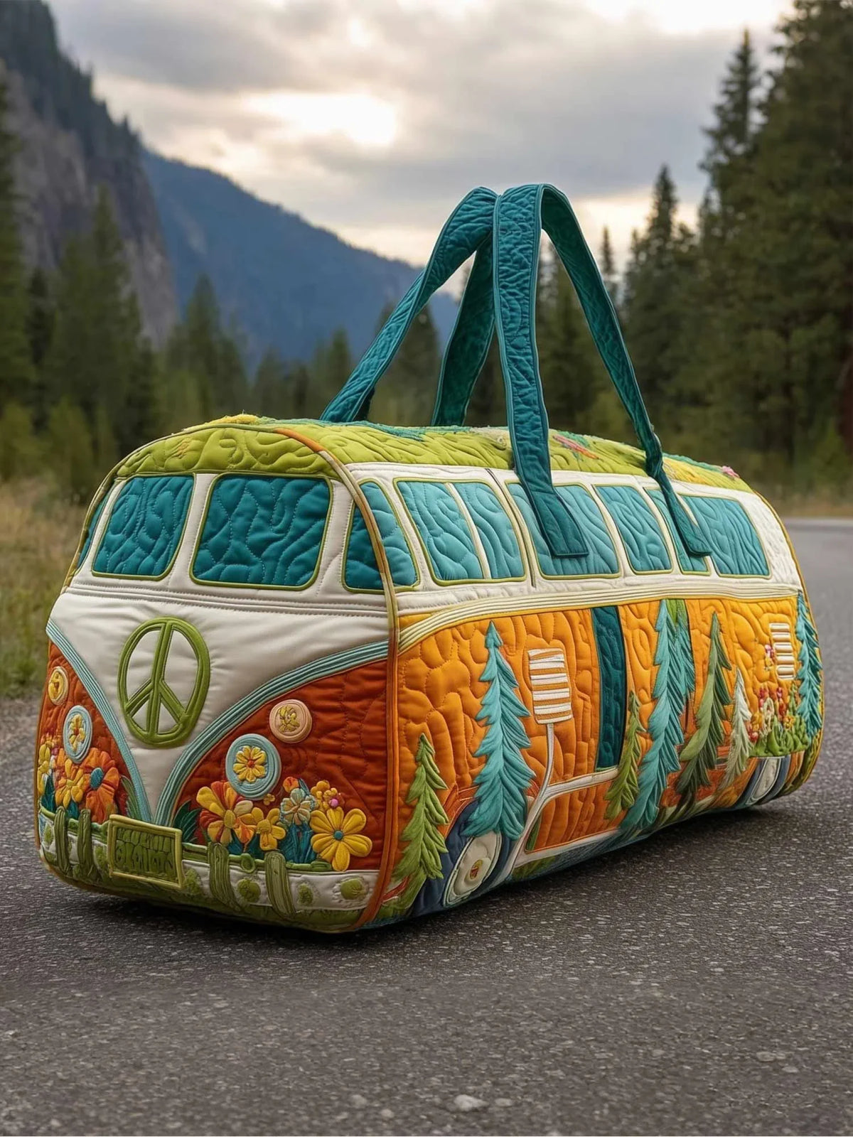 Hippie Van Quilted Duffle Bag