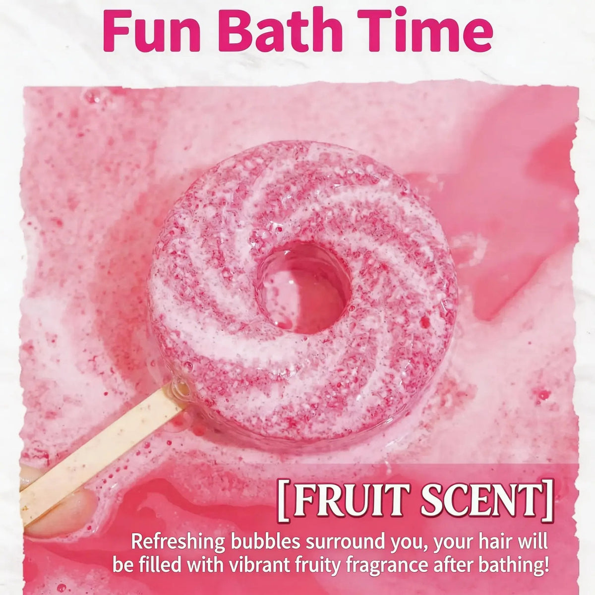 🧠🧩Perfect Gift for Kids🎁Cute Lollipop Bath Bomb – Colorful Bubble Bath Ball for Fun Bath Time