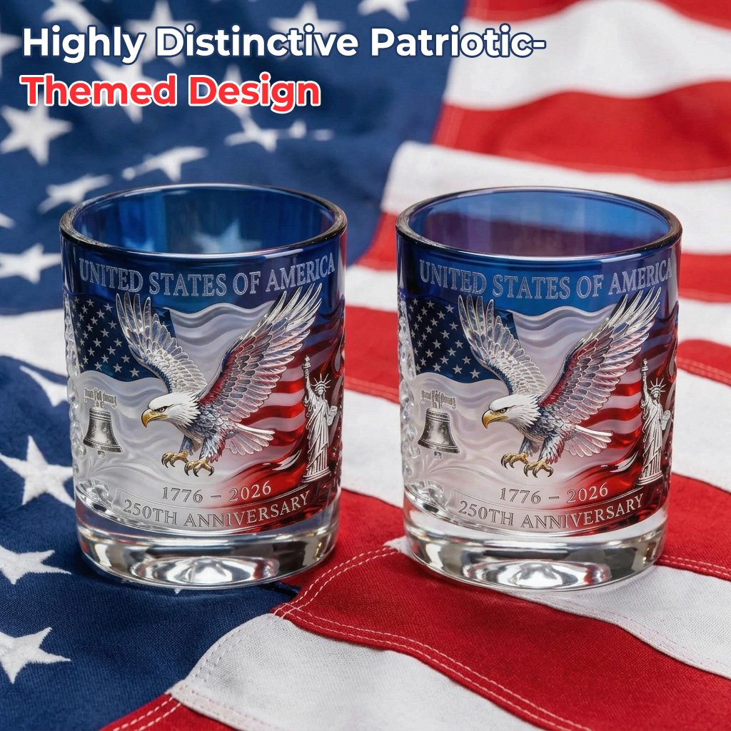 USA 250th Anniversary Commemorative Glass