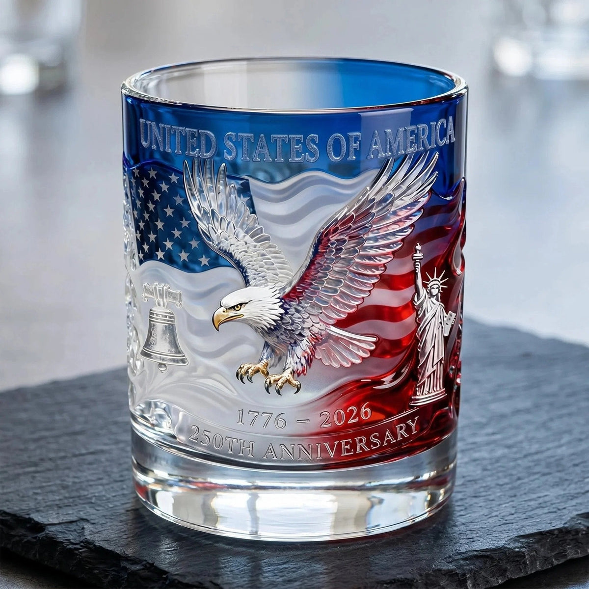 USA 250th Anniversary Commemorative Glass