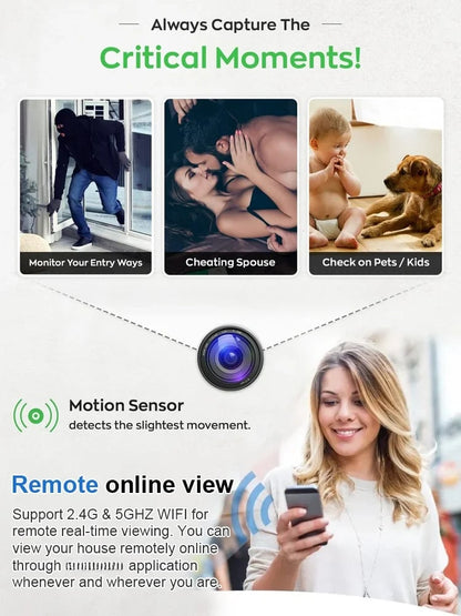 [Upgraded ultra-invisible] No-plug camera