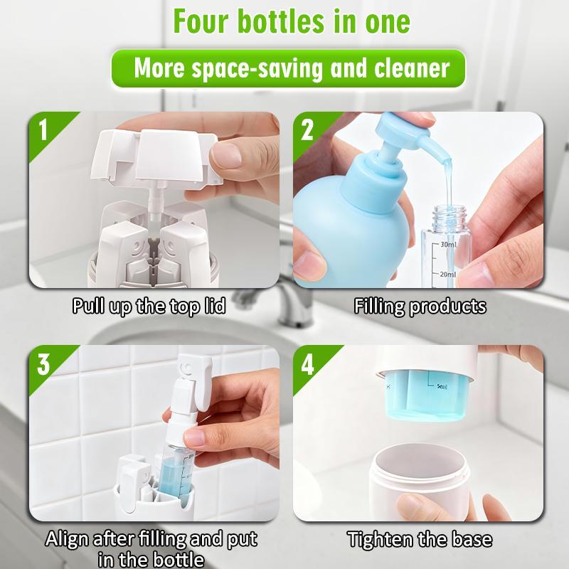 4-in-1 Leakproof Rotatable Travel Dispenser Set