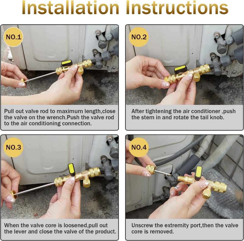 🧰Home & Auto AC Valve Core Remover Installer Tool