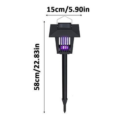 Eco-Friendly - 2-in-1 Flickering Flame - Solar Powered Mosquito Zapper & Garden Stake Light