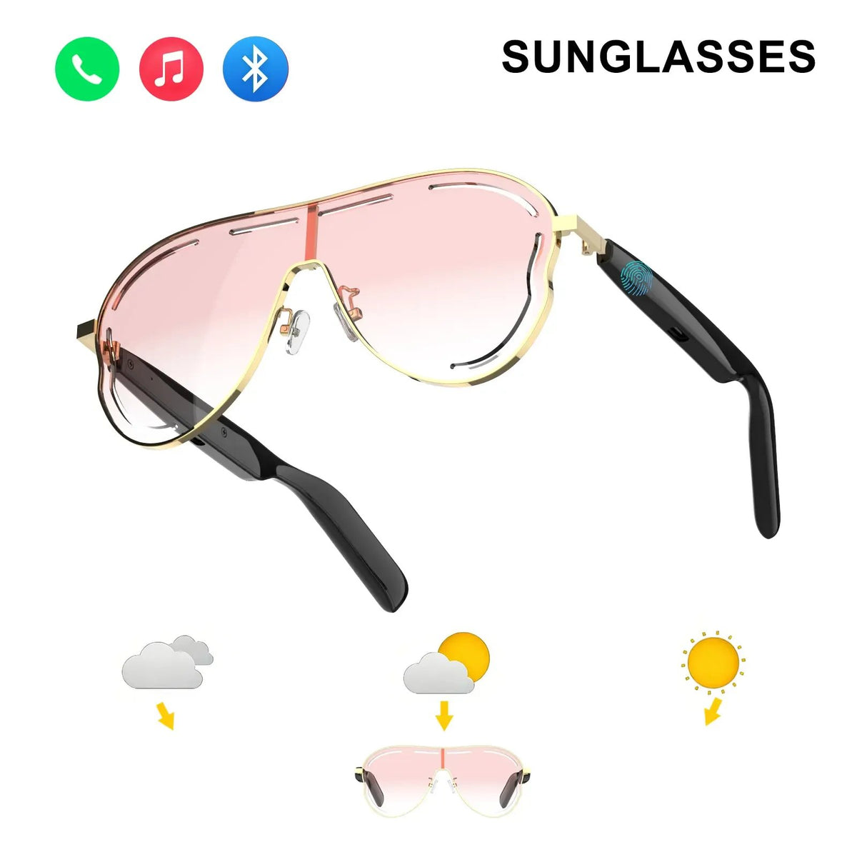 😎 Smart Bluetooth 5.4 Audio Sunglasses – Open-Ear, UV & Blue Light Protection
