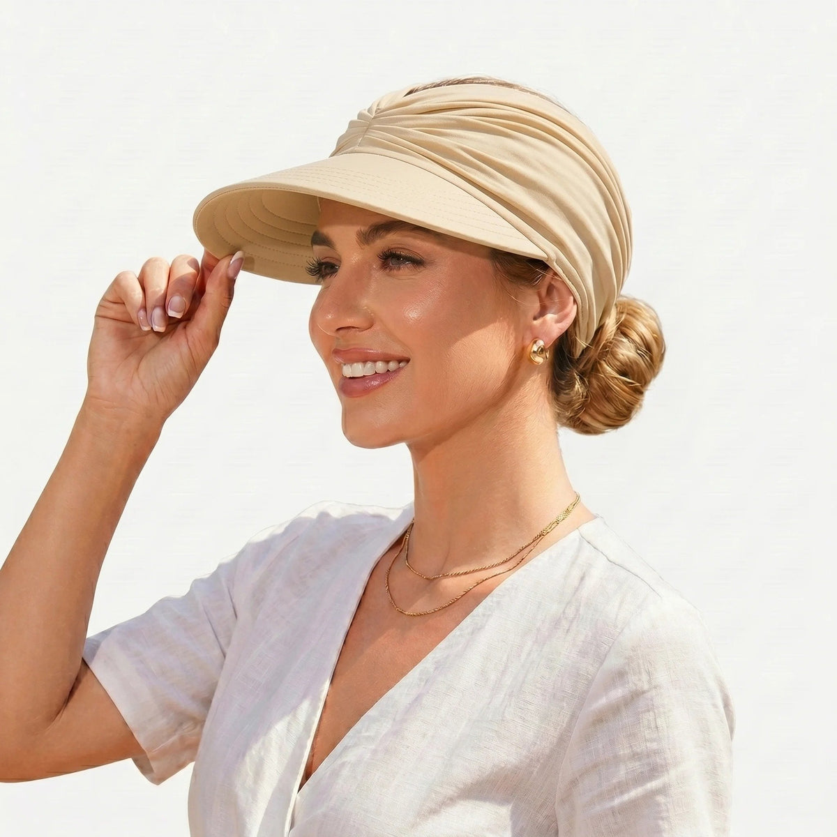 UPF 50+ Sun Visor Ponytail Hat