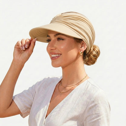 UPF 50+ Sun Visor Ponytail Hat
