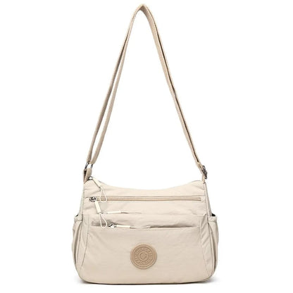 Solid Color Fashionable Multi-pocket Zipper Crossbody Bag
