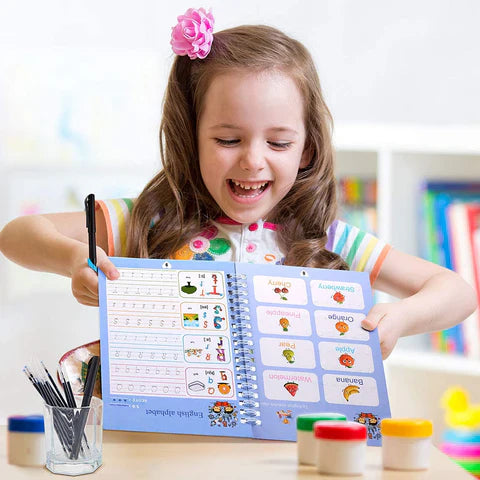 Tiktrove Reusable Grooved Handwriting Workbook for Kids