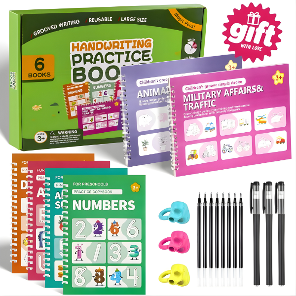 Tiktrove Reusable Grooved Handwriting Workbook for Kids