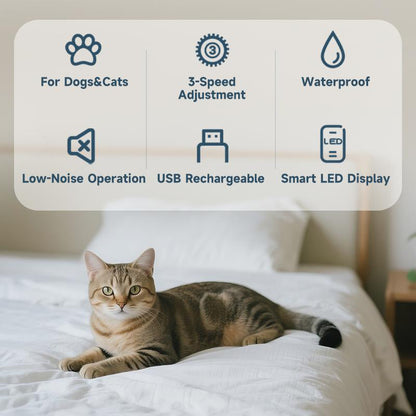 🎉 2026 Sale ! 💰Quiet LED Display Pet Hair Clipper｜Cordless Low Noise Dog Cat Grooming Trimmer ✨