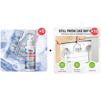 ⏳LAST DAY - Buy 2 Get 1 Free!!🧊Defrosting Spray for Fridge Freezer 🎁 Includes Free Spatula
