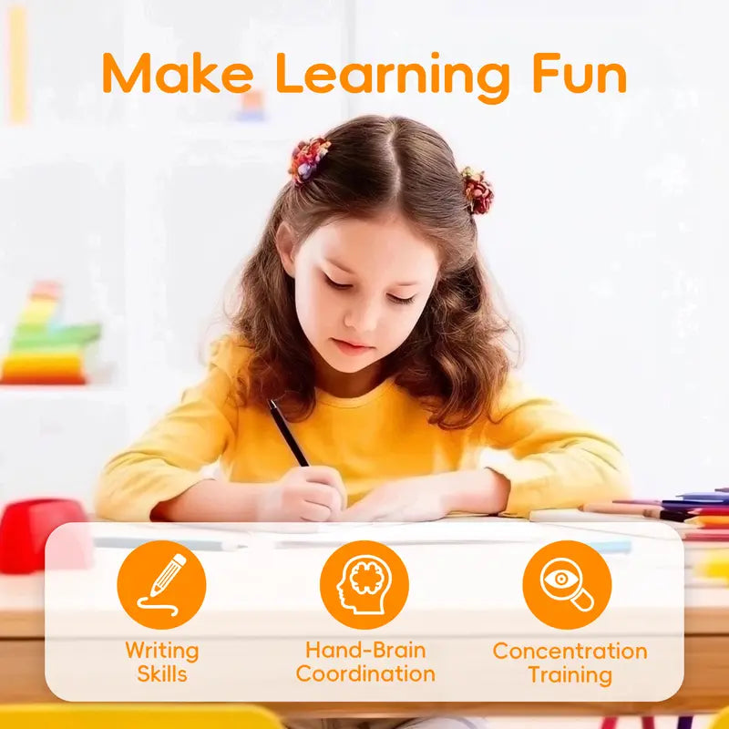 Tiktrove Reusable Grooved Handwriting Workbook for Kids