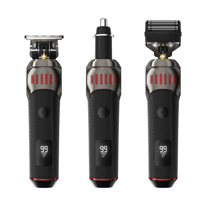 ⏳LIMITED TIME: 50% OFF! 🏆Luxe 3-in-1 Professional Men’s Grooming Set – T-Blade Trimmer, Foil Shaver & Nose Trimmer – With LED Display & USB Rechargeable