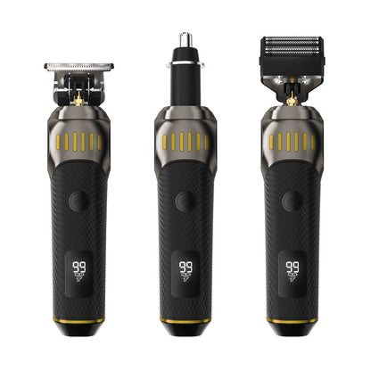 ⏳LIMITED TIME: 50% OFF! 🏆Luxe 3-in-1 Professional Men’s Grooming Set – T-Blade Trimmer, Foil Shaver & Nose Trimmer – With LED Display & USB Rechargeable