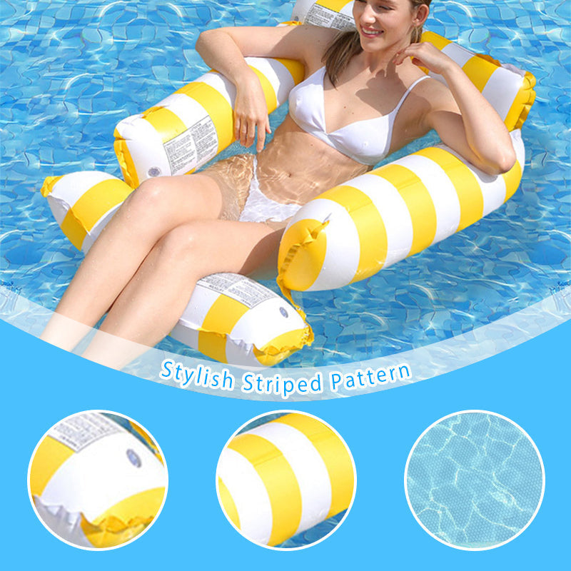 📢📢50% OFF !! ⏰Inflatable Stripe Pool Float Lounge Chair