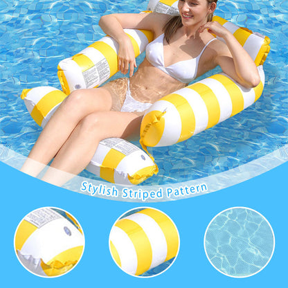 📢📢50% OFF !! ⏰Inflatable Stripe Pool Float Lounge Chair
